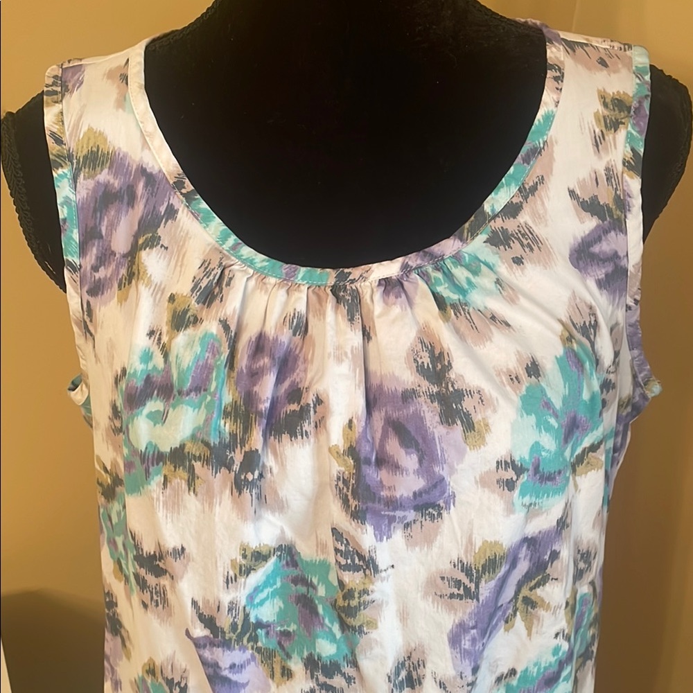 Lands' End Purple and Blue Sheath Midi Dress - Picture 2 of 6